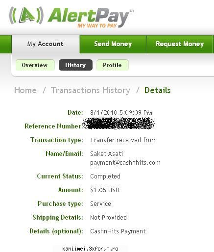 A 2-a plata la Cashnhits - Pentru inregistrare - Paid To Click