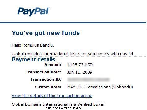 Dovada plata GDI - Plata dovezii prin PayPal, de la GDI. Ca sa vada - Dovezi